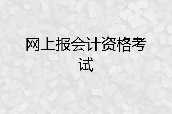 网上报会计资格考试