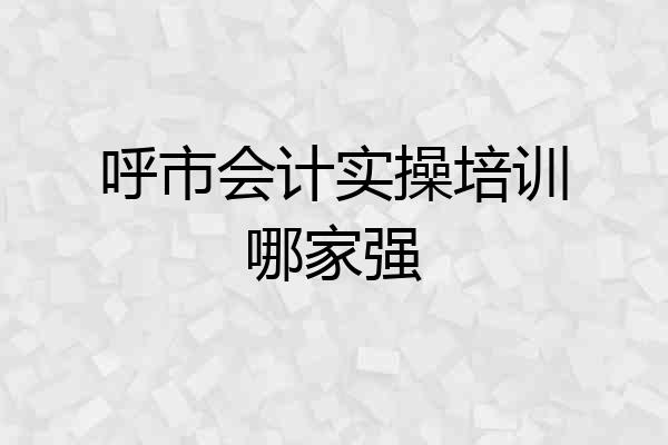 呼市会计实操培训哪家强