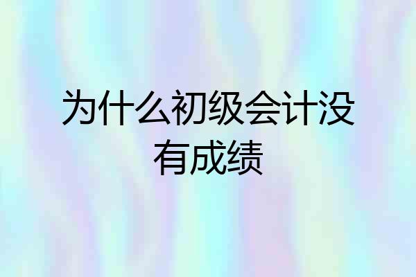 为什么初级会计没有成绩