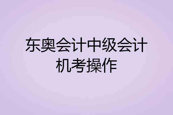 东奥会计中级会计机考操作