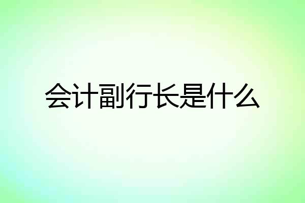 会计副行长是什么
