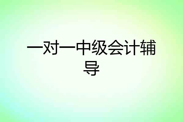 一对一中级会计辅导