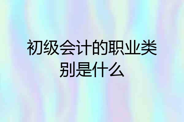 初级会计的职业类别是什么