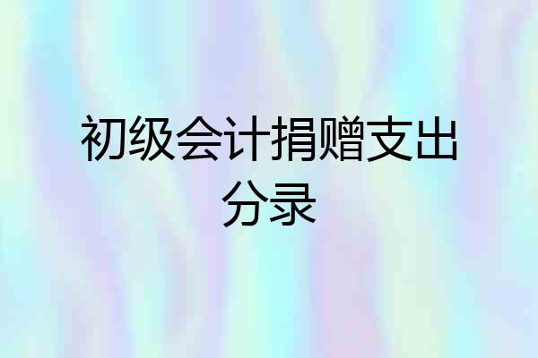 初级会计捐赠支出分录