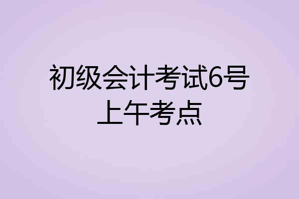 初级会计考试6号上午考点