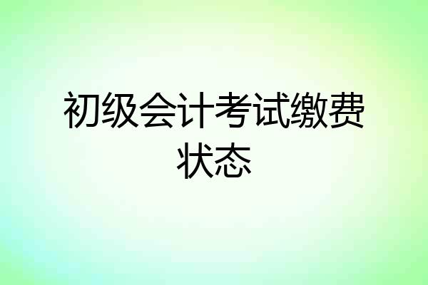 初级会计考试缴费状态