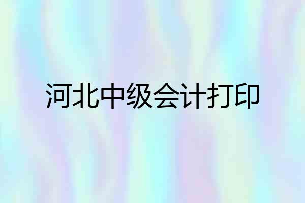河北中级会计打印