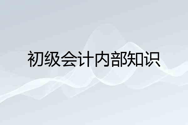 初级会计内部知识