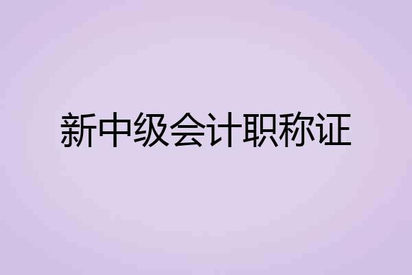 新中级会计职称证