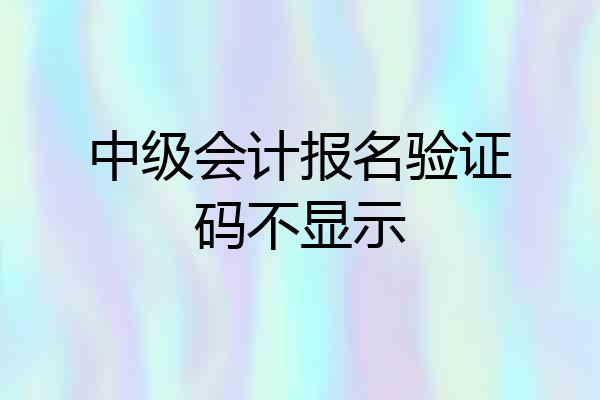 中级会计报名验证码不显示