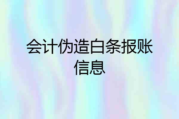 会计伪造白条报账信息