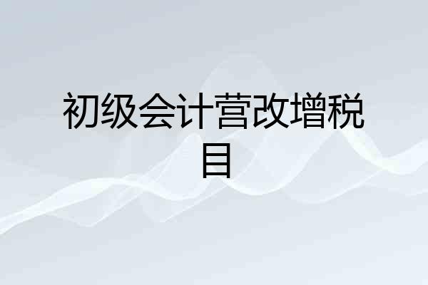 初级会计营改增税目