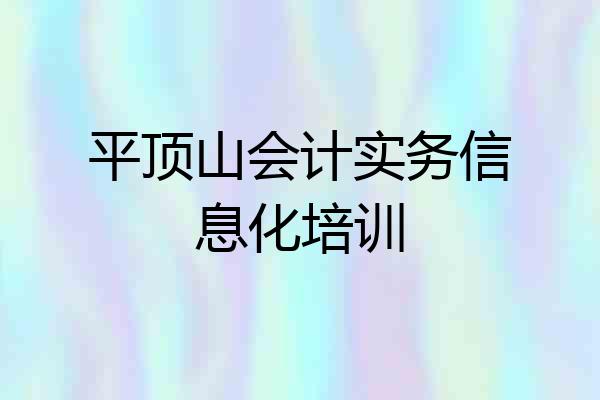 平顶山会计实务信息化培训