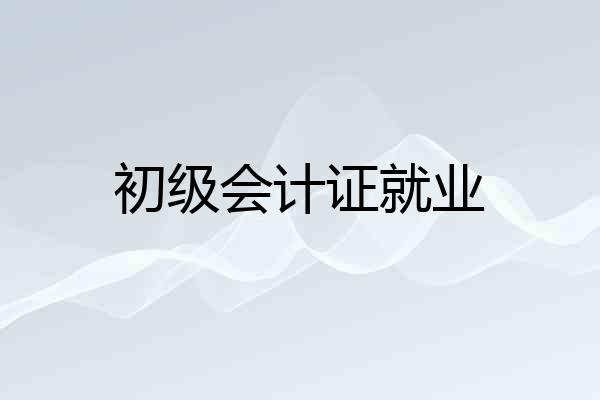 初级会计证就业
