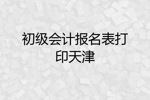 初级会计报名表打印天津
