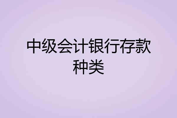 中级会计银行存款种类