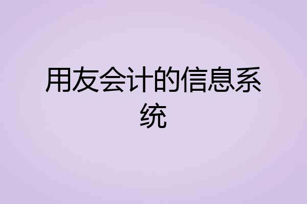 用友会计的信息系统