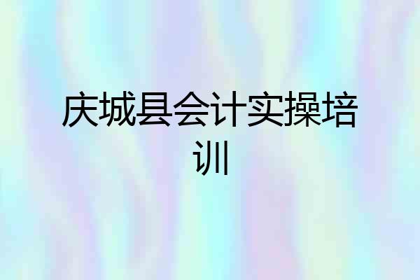 庆城县会计实操培训