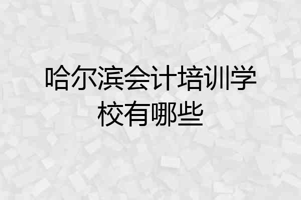 哈尔滨会计培训学校有哪些