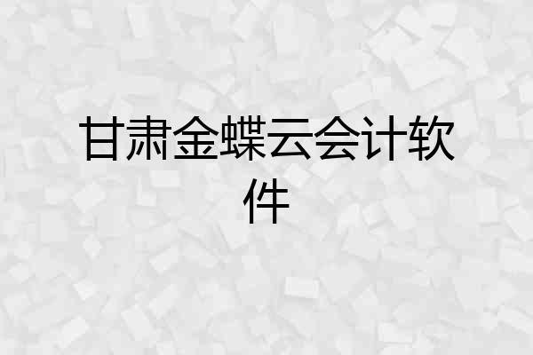 甘肃金蝶云会计软件