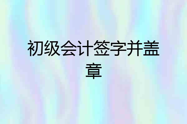 初级会计签字并盖章