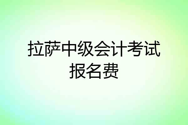 拉萨中级会计考试报名费