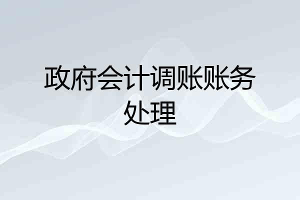 政府会计调账账务处理