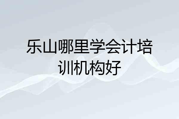 乐山哪里学会计培训机构好
