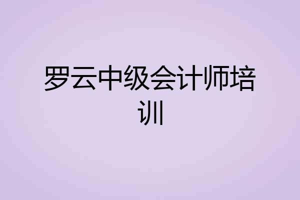 罗云中级会计师培训