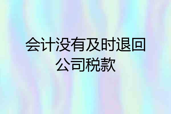 会计没有及时退回公司税款
