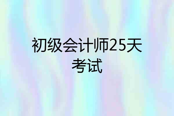 初级会计师25天考试