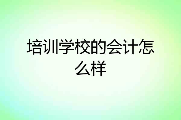 培训学校的会计怎么样