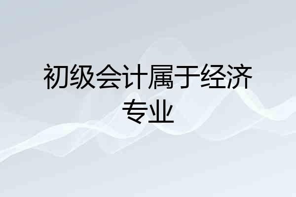 初级会计属于经济专业