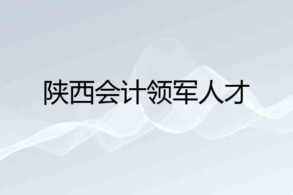 陕西会计领军人才