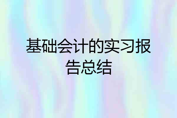 基础会计的实习报告总结