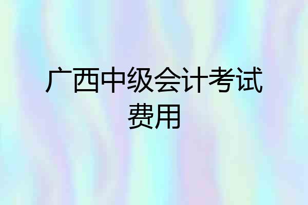 广西中级会计考试费用