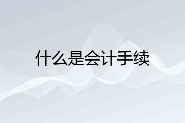 什么是会计手续