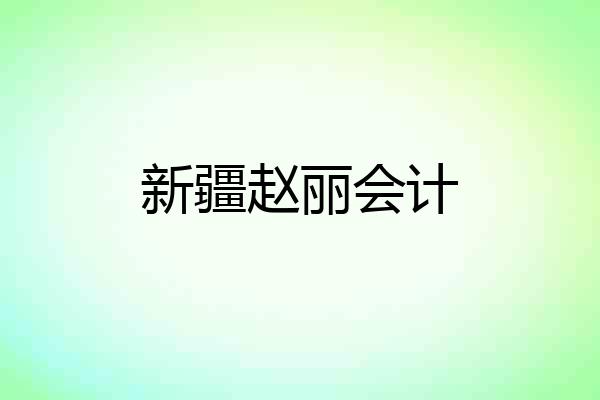 新疆赵丽会计