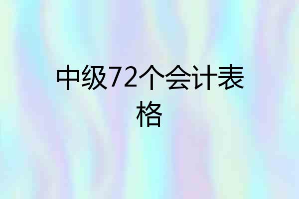 中级72个会计表格