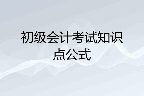初级会计考试知识点公式