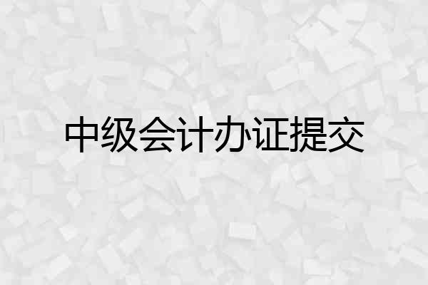 中级会计办证提交