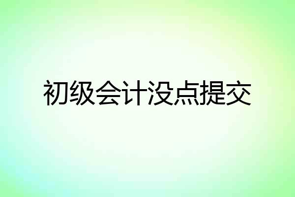 初级会计没点提交