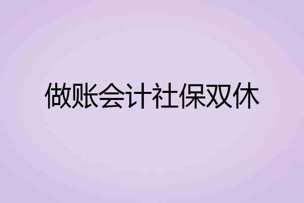 做账会计社保双休