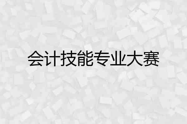 会计技能专业大赛