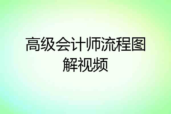 高级会计师流程图解视频
