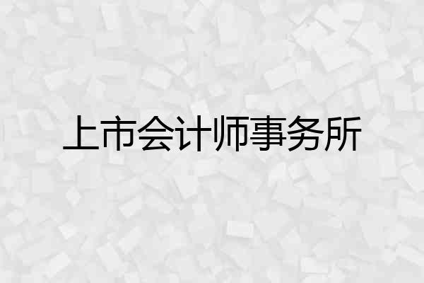 上市会计师事务所