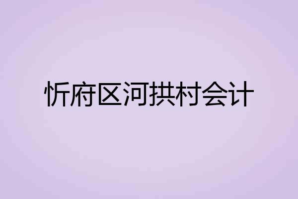 忻府区河拱村会计