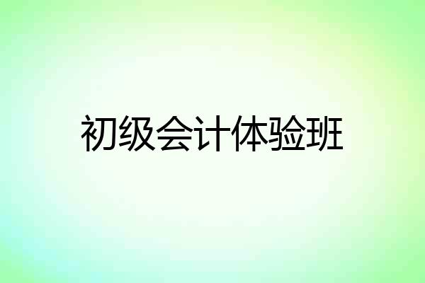 初级会计体验班