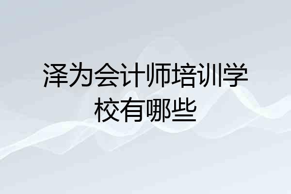 泽为会计师培训学校有哪些