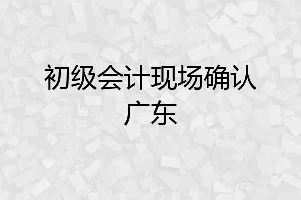 初级会计现场确认广东